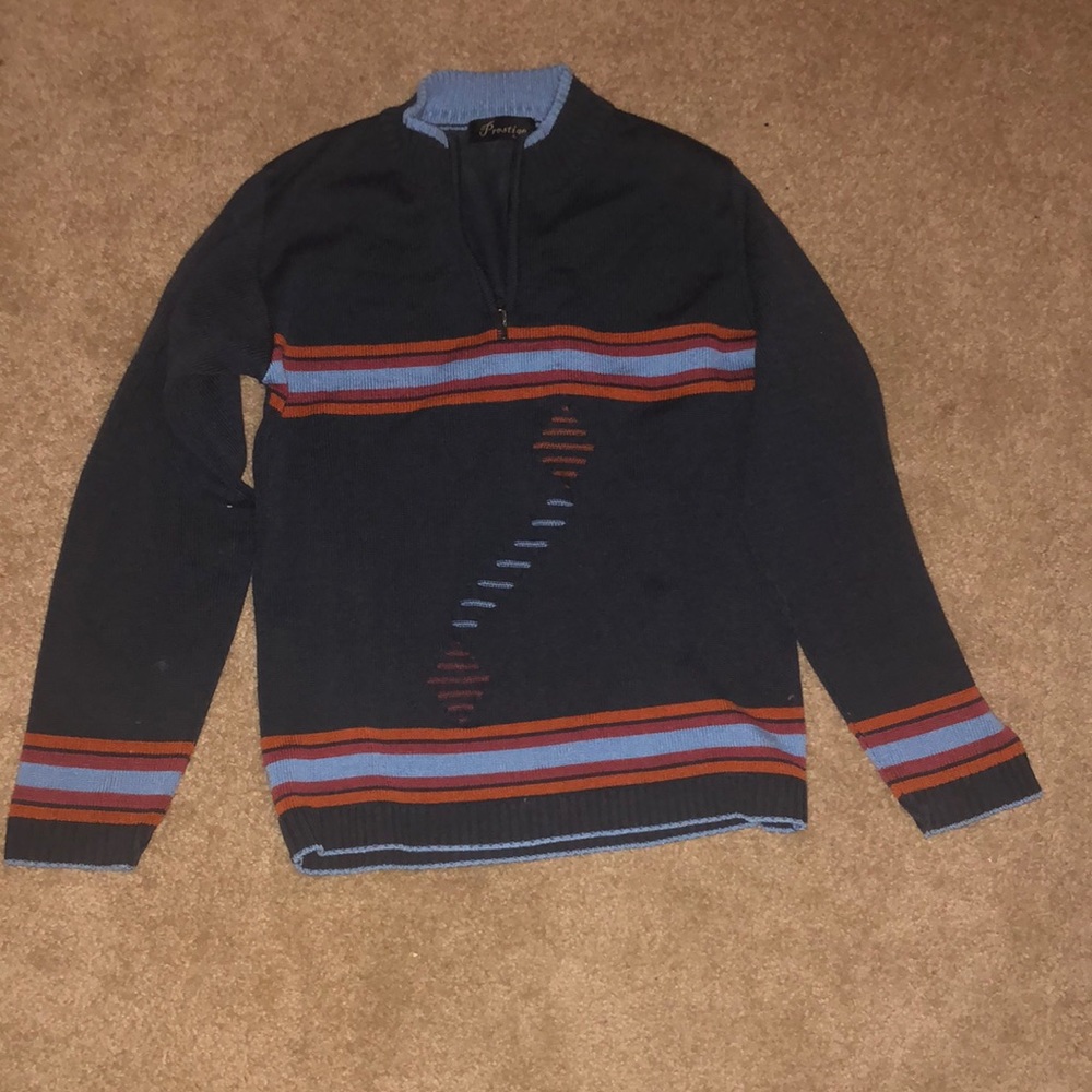 Navy blue Striped Sweater